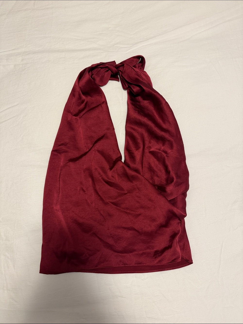 Aritzia Burgundy Halter Scarf Top